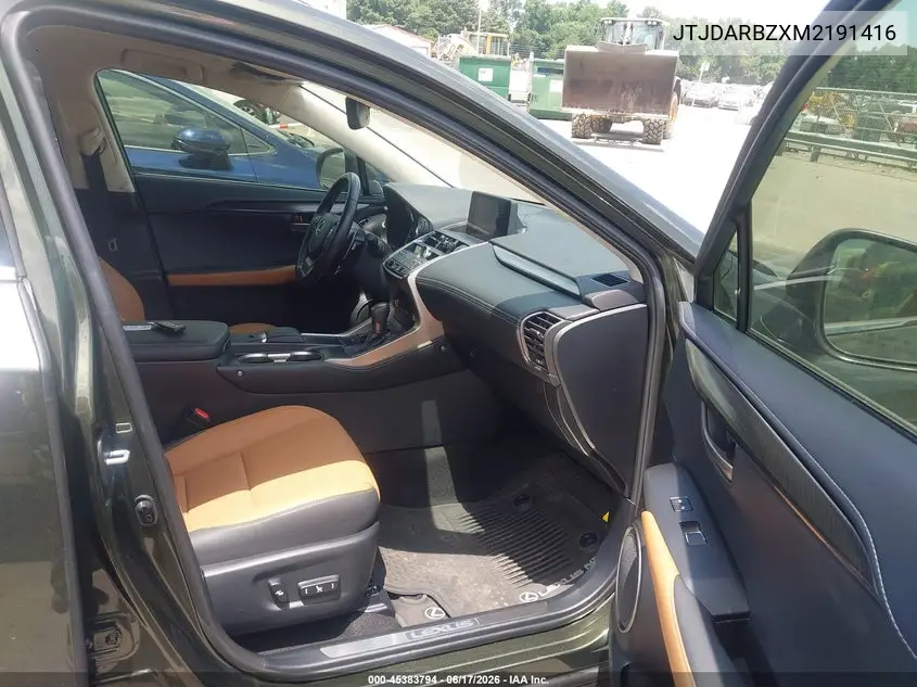 2021 Lexus Nx 300 VIN: JTJDARBZXM2191416 Lot: 45383794