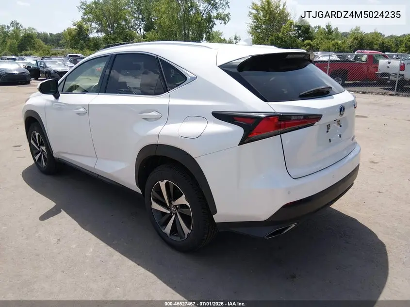 2021 Lexus Nx 300 VIN: JTJGARDZ4M5024235 Lot: 45527467