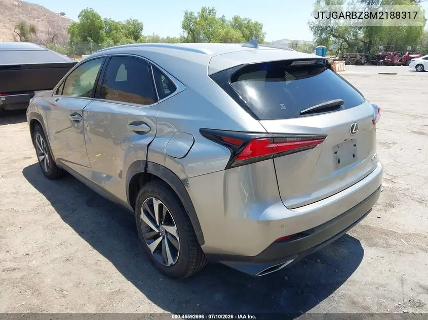 2021 Lexus Nx 300 VIN: JTJGARBZ8M2188317 Lot: 45592696