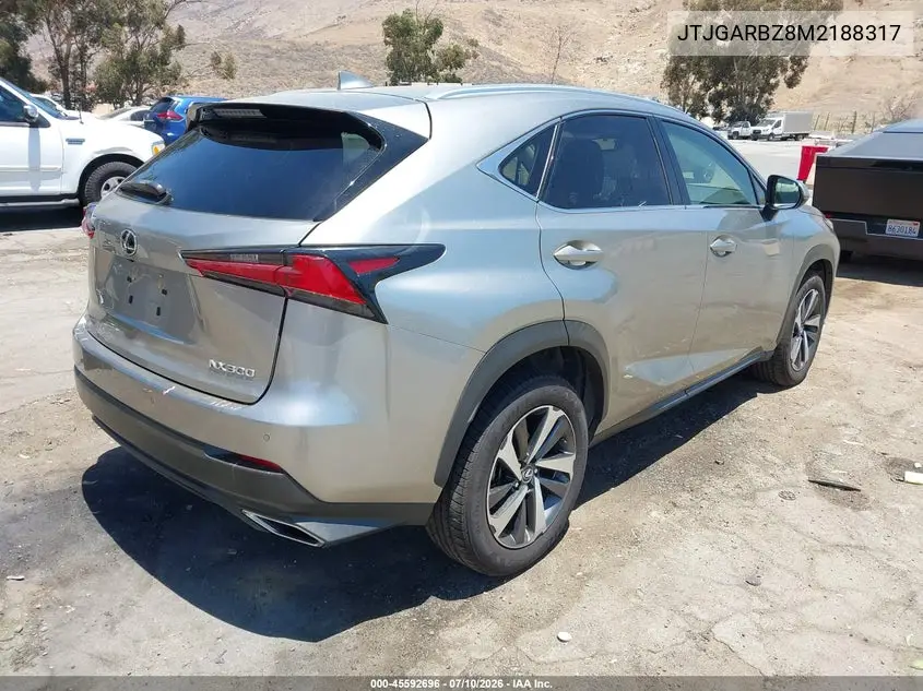 2021 Lexus Nx 300 VIN: JTJGARBZ8M2188317 Lot: 45592696