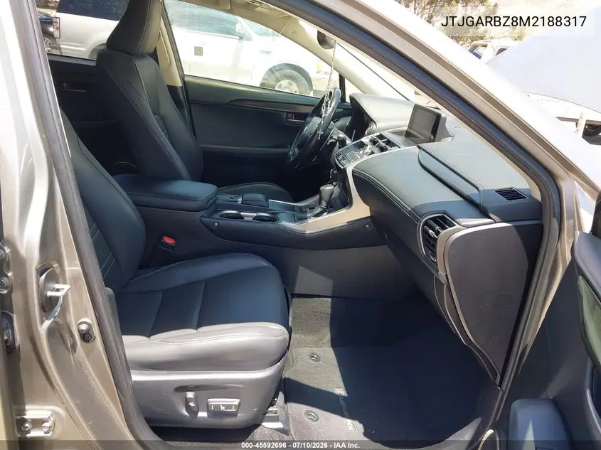 2021 Lexus Nx 300 VIN: JTJGARBZ8M2188317 Lot: 45592696