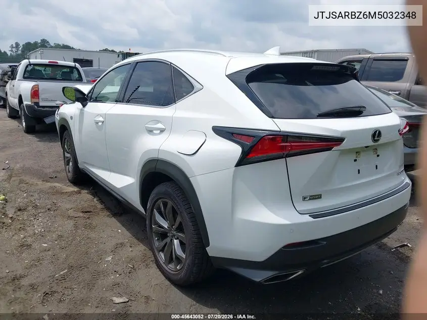 2021 Lexus Nx 300 F Sport VIN: JTJSARBZ6M5032348 Lot: 45643052