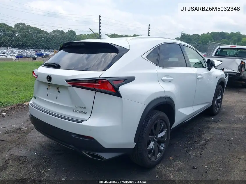 2021 Lexus Nx 300 F Sport VIN: JTJSARBZ6M5032348 Lot: 45643052