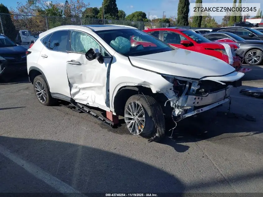 2T2AKCEZ9NC002345 2022 Lexus Nx Nx 350H