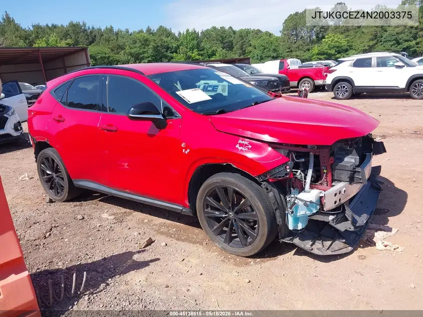 JTJKGCEZ4N2003375 2022 Lexus Nx 350 F Sport Handling