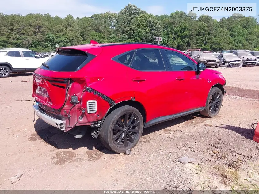JTJKGCEZ4N2003375 2022 Lexus Nx 350 F Sport Handling