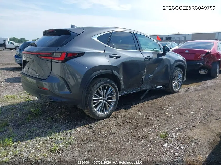 2024 Lexus Nx 350 VIN: 2T2GGCEZ6RC049799 Lot: 12650081