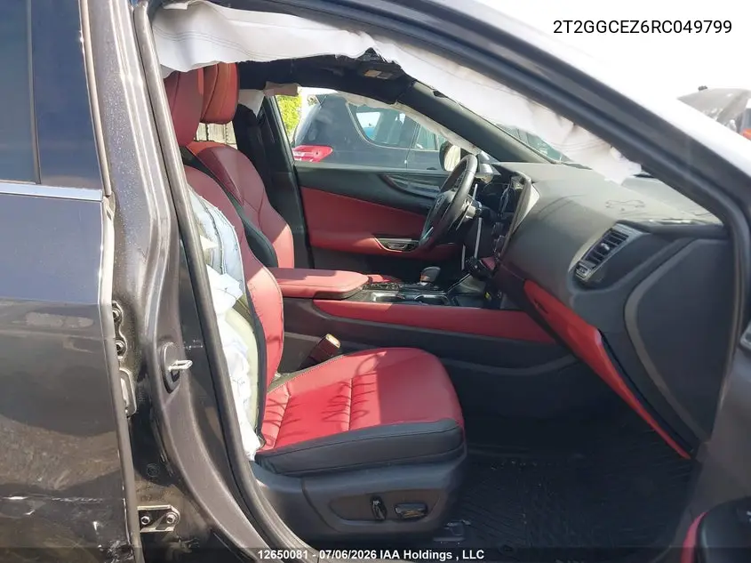 2024 Lexus Nx 350 VIN: 2T2GGCEZ6RC049799 Lot: 12650081