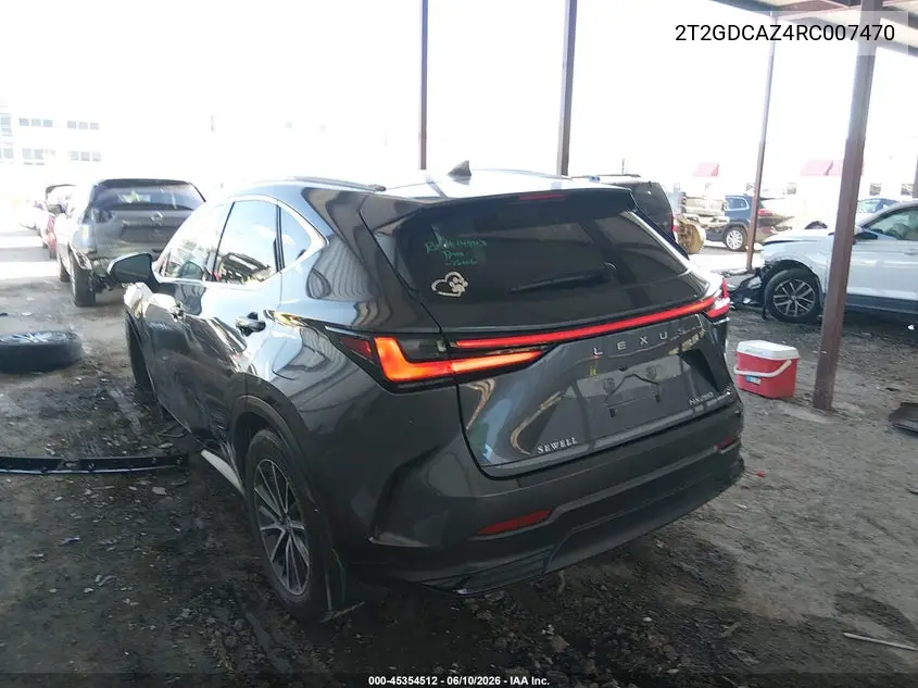 2024 Lexus Nx 250 Premium VIN: 2T2GDCAZ4RC007470 Lot: 45354512