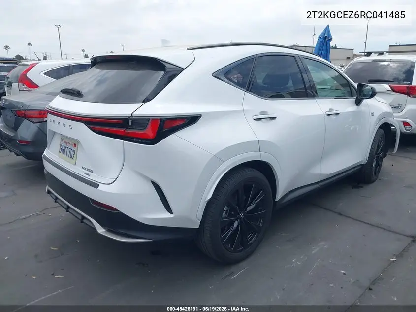 2024 Lexus Nx 350 F Sport Handling VIN: 2T2KGCEZ6RC041485 Lot: 45426191