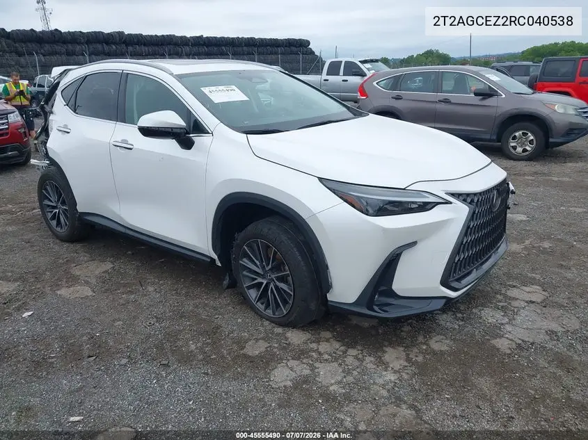 2024 Lexus Nx 350 VIN: 2T2AGCEZ2RC040538 Lot: 45555490