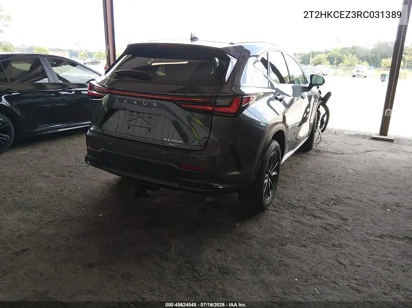 2024 Lexus Nx 350H Luxury VIN: 2T2HKCEZ3RC031389 Lot: 45624548