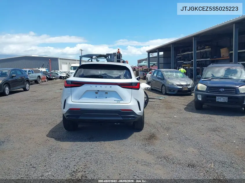 2025 Lexus Nx 350H Premium VIN: JTJGKCEZ5S5025223 Lot: 45331043