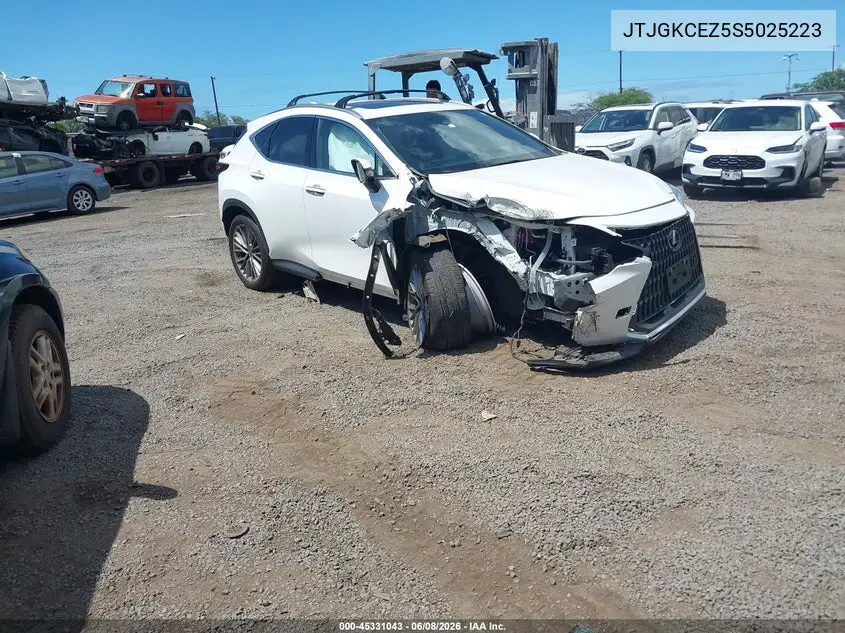 2025 Lexus Nx 350H Premium VIN: JTJGKCEZ5S5025223 Lot: 45331043