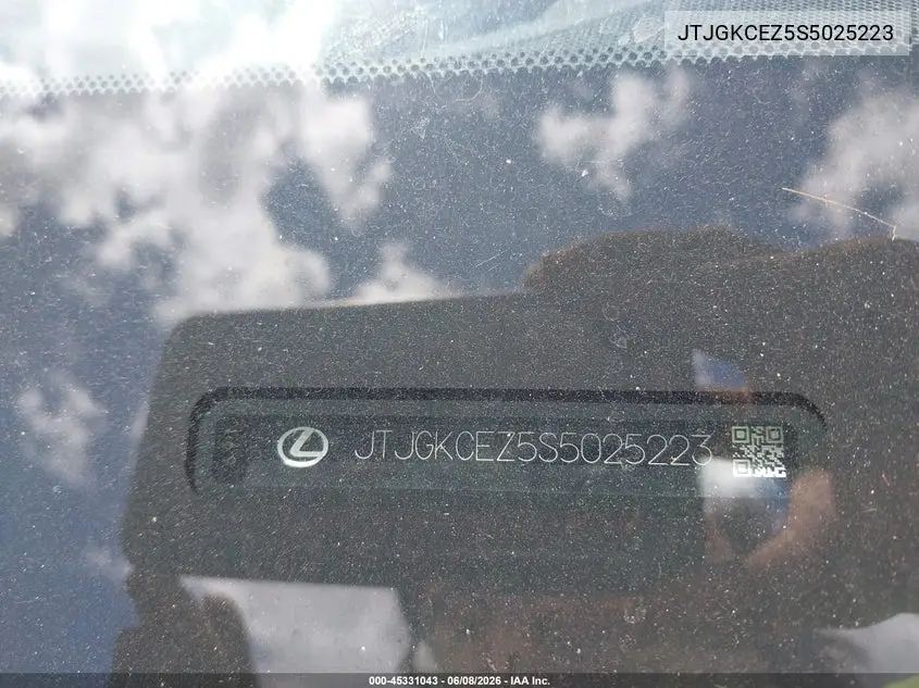 2025 Lexus Nx 350H Premium VIN: JTJGKCEZ5S5025223 Lot: 45331043