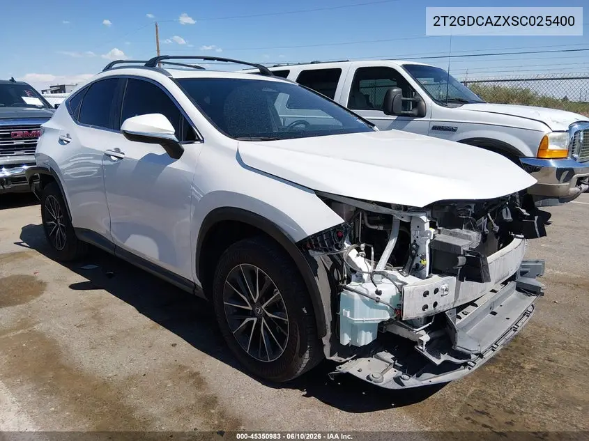 2025 Lexus Nx 250 Premium VIN: 2T2GDCAZXSC025400 Lot: 45350983