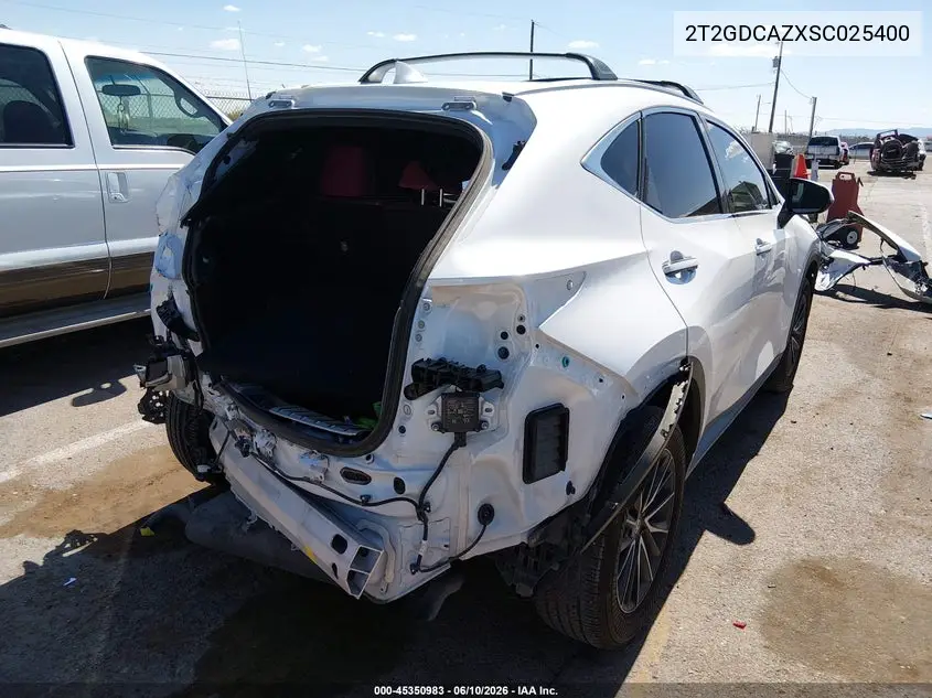 2025 Lexus Nx 250 Premium VIN: 2T2GDCAZXSC025400 Lot: 45350983