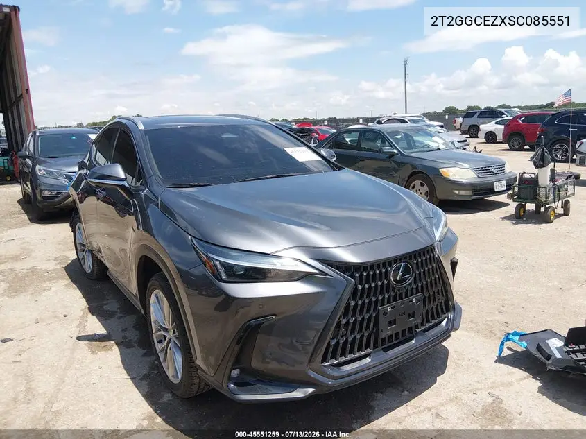 2025 Lexus Nx 350 Premium VIN: 2T2GGCEZXSC085551 Lot: 45551259