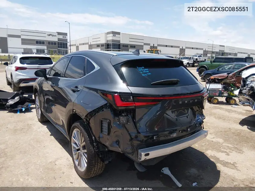 2025 Lexus Nx 350 Premium VIN: 2T2GGCEZXSC085551 Lot: 45551259