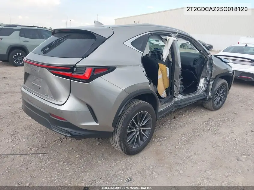 2025 Lexus Nx 250 Premium VIN: 2T2GDCAZ2SC018120 Lot: 45555912