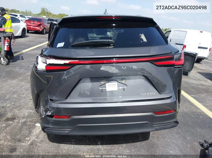2025 Lexus Nx 250 VIN: 2T2ADCAZ9SC020498 Lot: 45578207