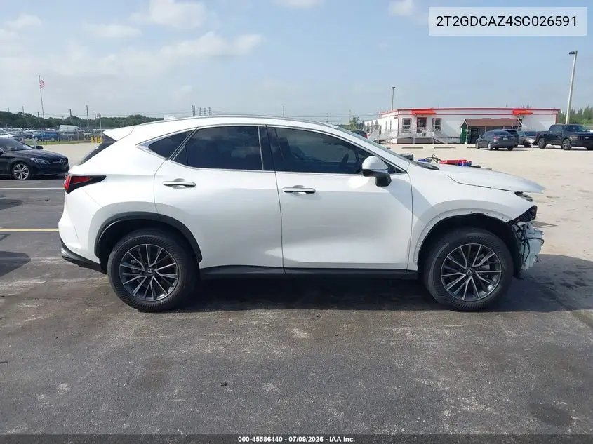 2025 Lexus Nx 250 Premium VIN: 2T2GDCAZ4SC026591 Lot: 45586440