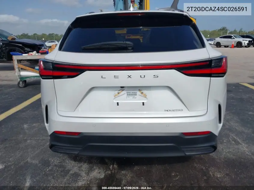 2025 Lexus Nx 250 Premium VIN: 2T2GDCAZ4SC026591 Lot: 45586440