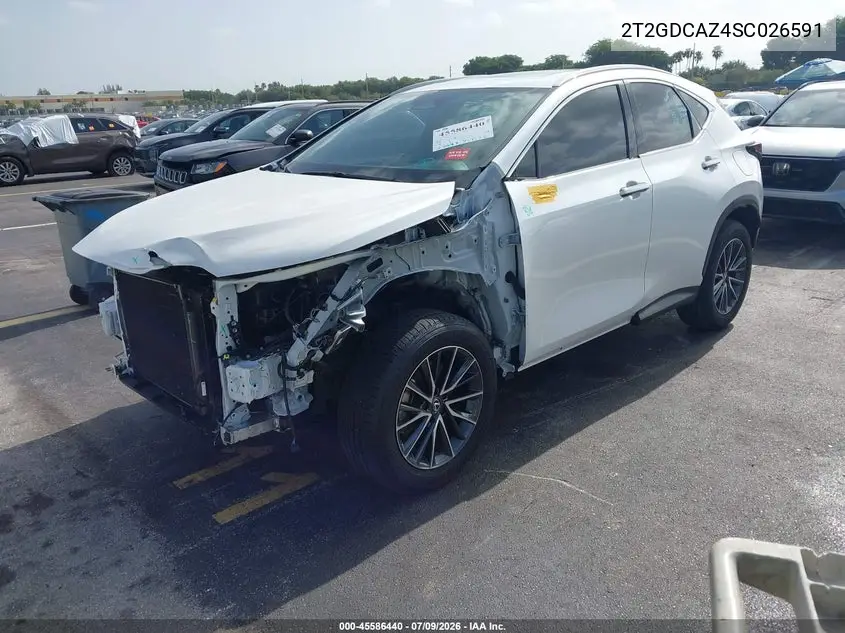 2025 Lexus Nx 250 Premium VIN: 2T2GDCAZ4SC026591 Lot: 45586440