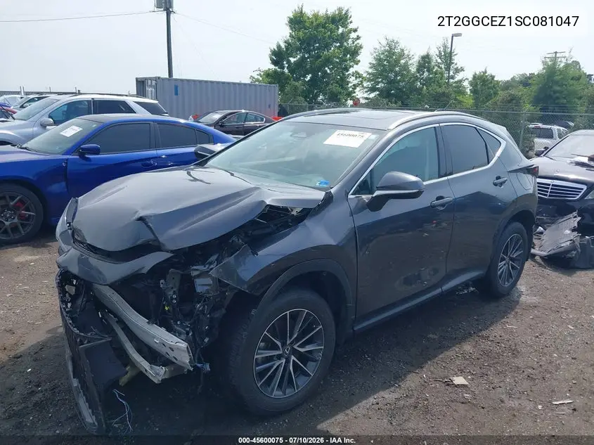 2025 Lexus Nx 350 Premium VIN: 2T2GGCEZ1SC081047 Lot: 45600075