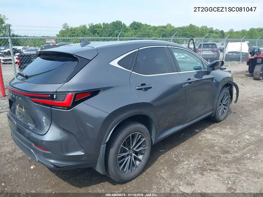 2025 Lexus Nx 350 Premium VIN: 2T2GGCEZ1SC081047 Lot: 45600075