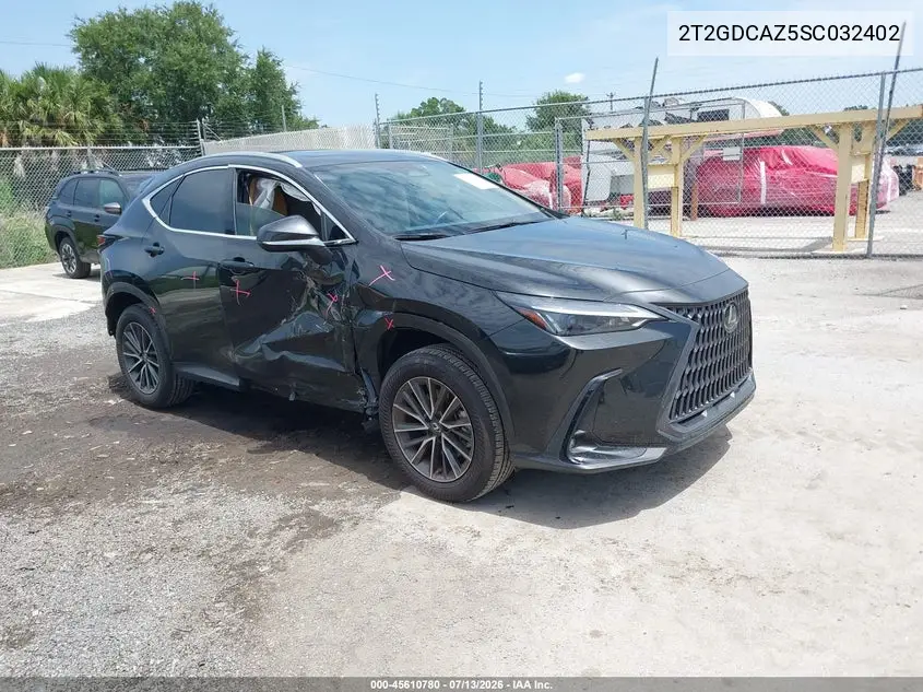 2025 Lexus Nx 250 Premium VIN: 2T2GDCAZ5SC032402 Lot: 45610780