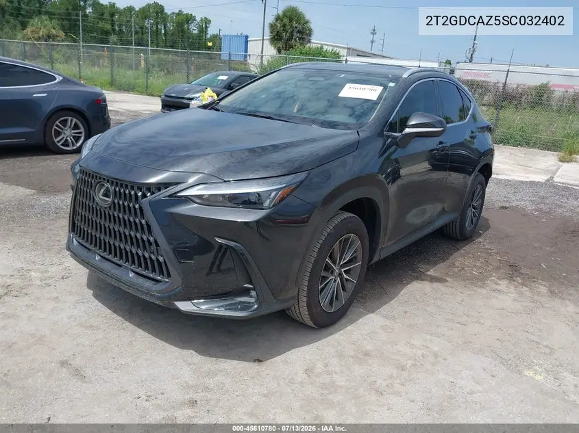 2025 Lexus Nx 250 Premium VIN: 2T2GDCAZ5SC032402 Lot: 45610780