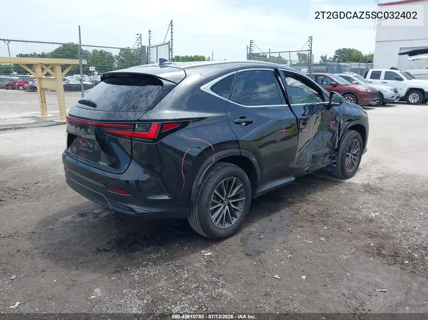 2025 Lexus Nx 250 Premium VIN: 2T2GDCAZ5SC032402 Lot: 45610780