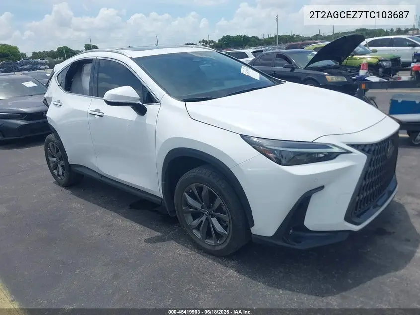 2026 Lexus Nx 350 VIN: 2T2AGCEZ7TC103687 Lot: 45419903