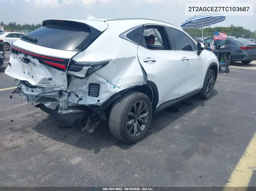 2026 Lexus Nx 350 VIN: 2T2AGCEZ7TC103687 Lot: 45419903
