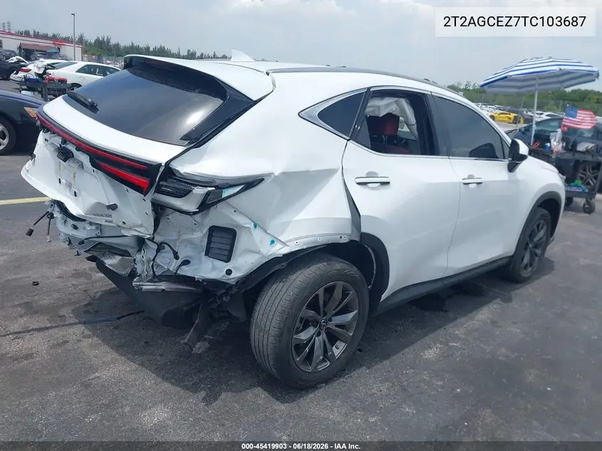 2026 Lexus Nx 350 VIN: 2T2AGCEZ7TC103687 Lot: 45419903