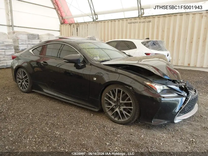 2015 Lexus Rc 350 VIN: JTHSE5BC1F5001943 Lot: 12635997