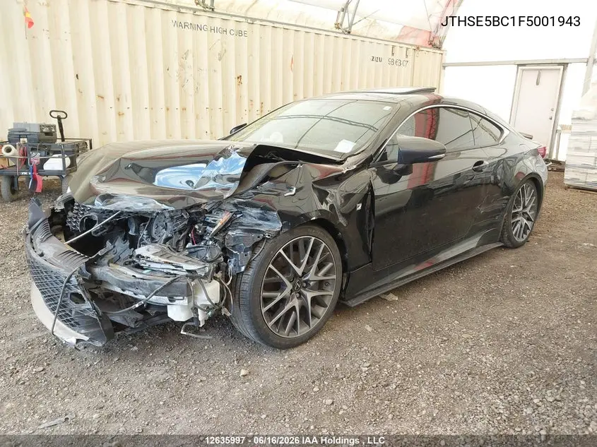 2015 Lexus Rc 350 VIN: JTHSE5BC1F5001943 Lot: 12635997