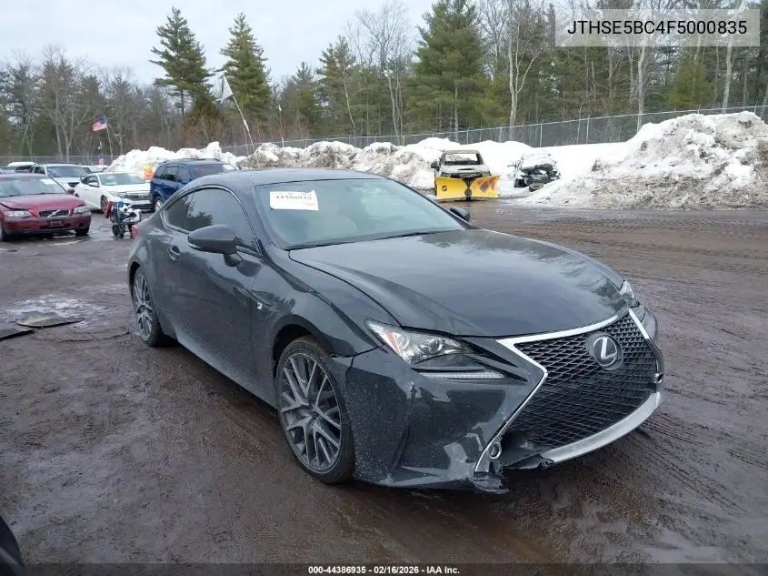2015 Lexus Rc 350 VIN: JTHSE5BC4F5000835 Lot: 44386935