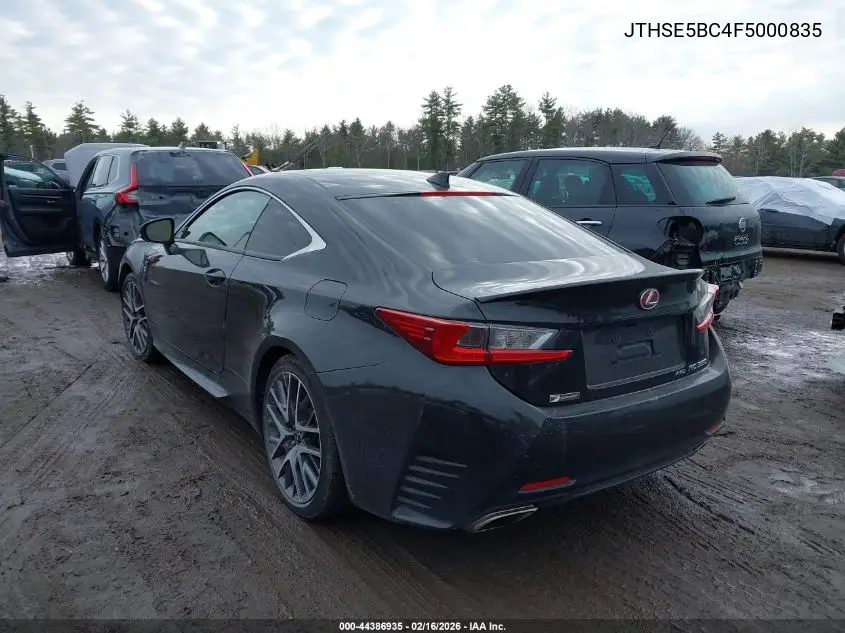 2015 Lexus Rc 350 VIN: JTHSE5BC4F5000835 Lot: 44386935