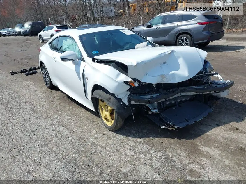 2015 Lexus Rc 350 VIN: JTHSE5BC6F5004112 Lot: 44772198