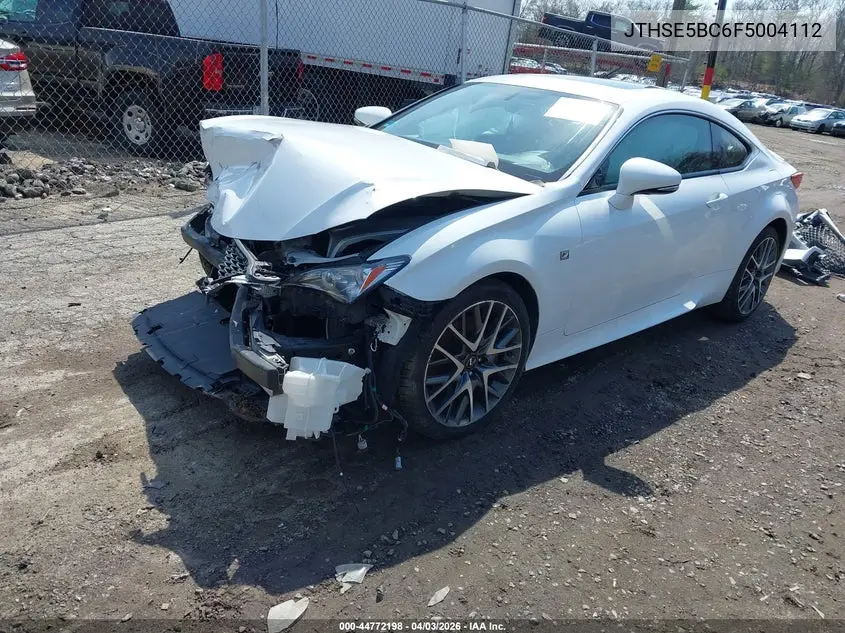 2015 Lexus Rc 350 VIN: JTHSE5BC6F5004112 Lot: 44772198