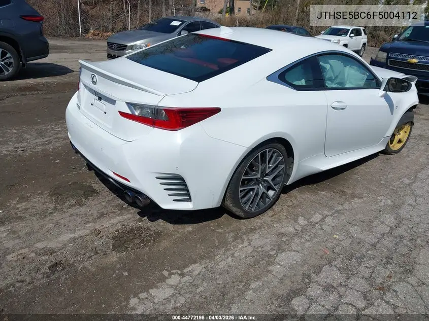 2015 Lexus Rc 350 VIN: JTHSE5BC6F5004112 Lot: 44772198