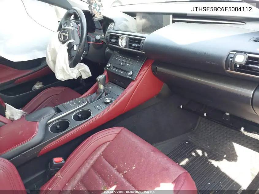 2015 Lexus Rc 350 VIN: JTHSE5BC6F5004112 Lot: 44772198