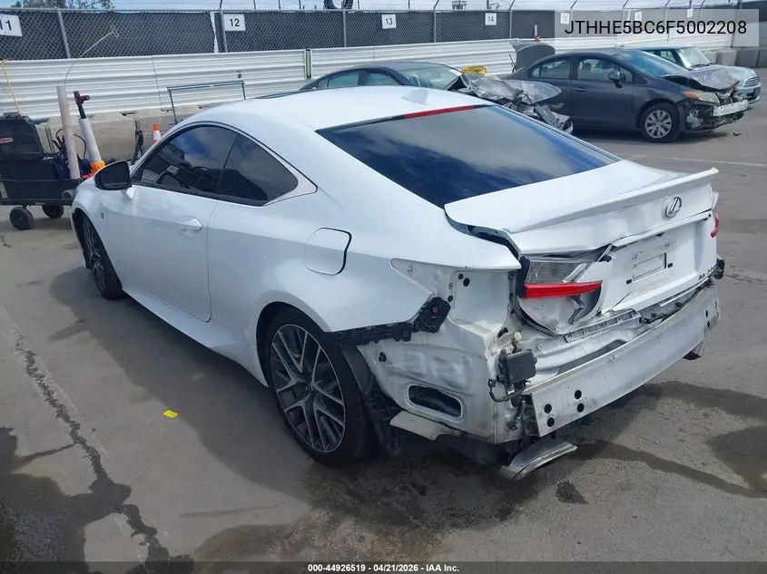 2015 Lexus Rc 350 VIN: JTHHE5BC6F5002208 Lot: 44926519