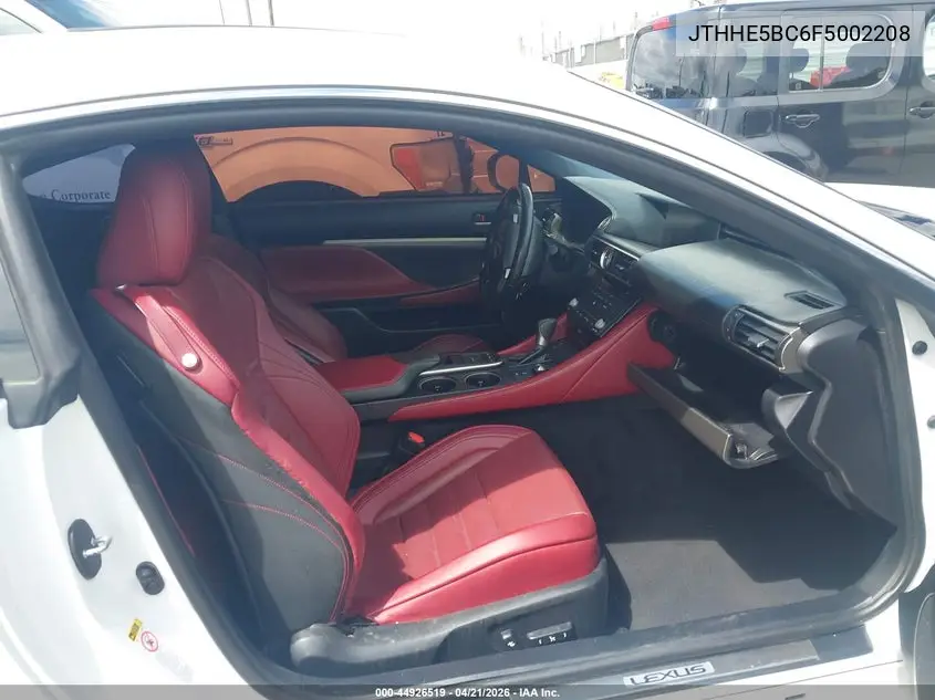 2015 Lexus Rc 350 VIN: JTHHE5BC6F5002208 Lot: 44926519