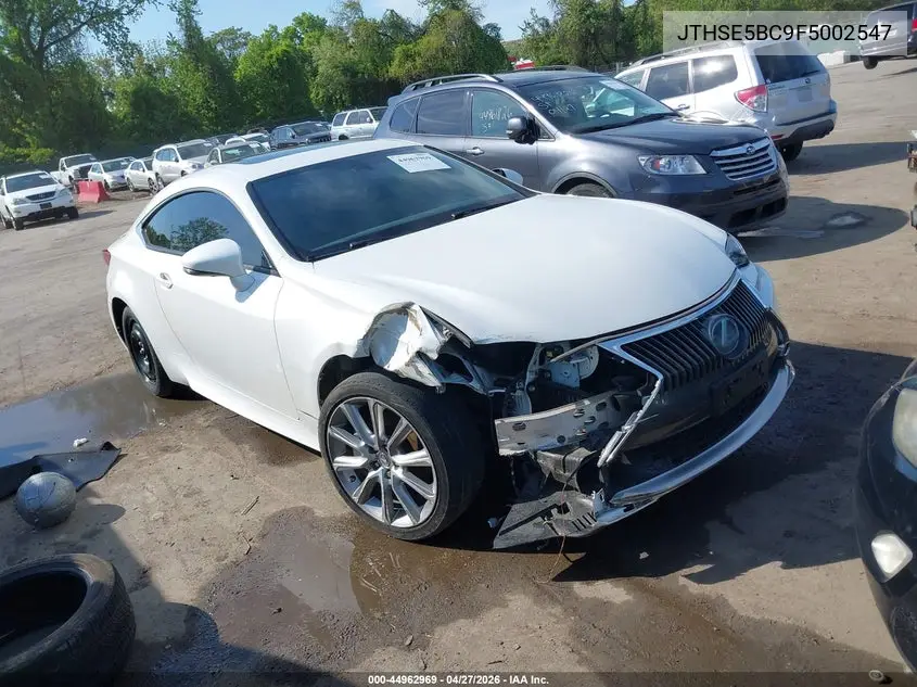 2015 Lexus Rc 350 VIN: JTHSE5BC9F5002547 Lot: 44962969
