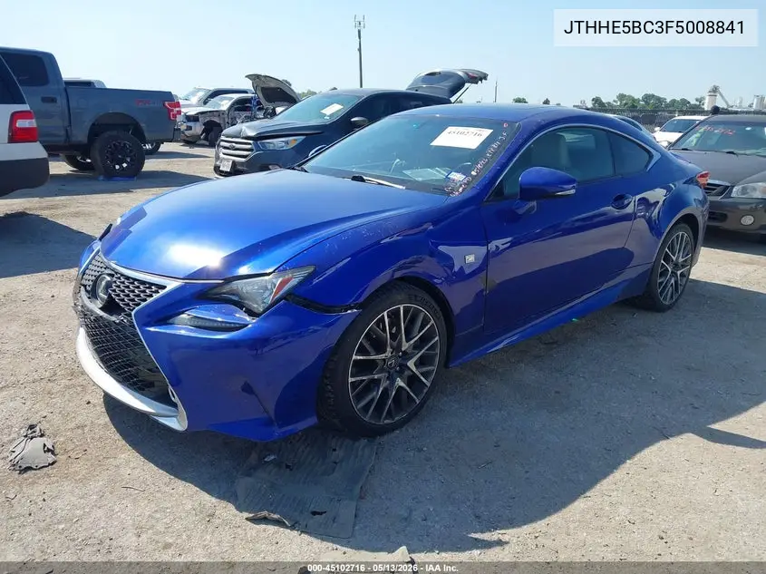 2015 Lexus Rc 350 VIN: JTHHE5BC3F5008841 Lot: 45102716