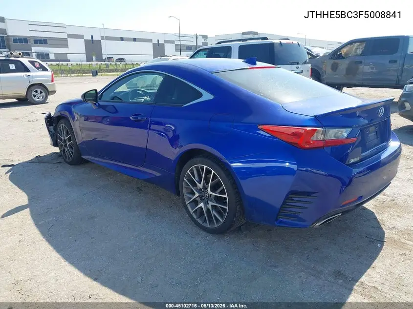 2015 Lexus Rc 350 VIN: JTHHE5BC3F5008841 Lot: 45102716