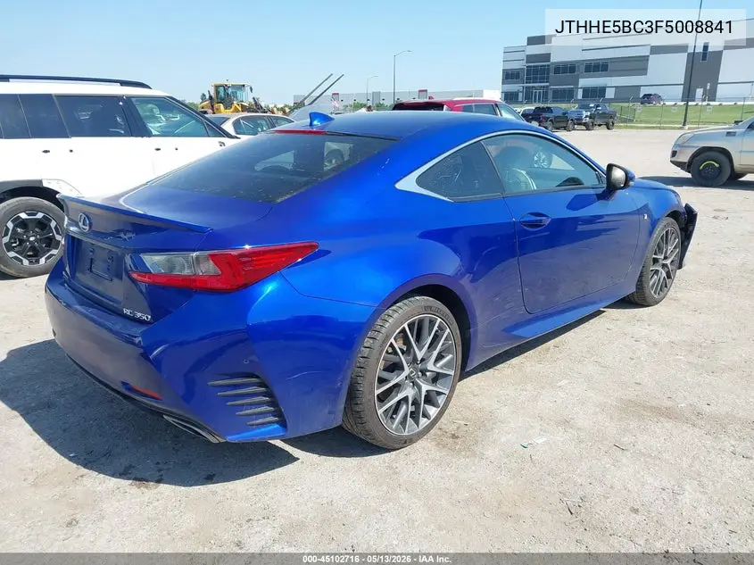 2015 Lexus Rc 350 VIN: JTHHE5BC3F5008841 Lot: 45102716